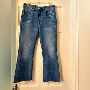 CQY High-Rise Cropped Flare Jeans